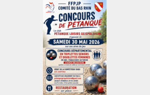 Concours Départemental Triplettes Séniors / Doublettes Féminines